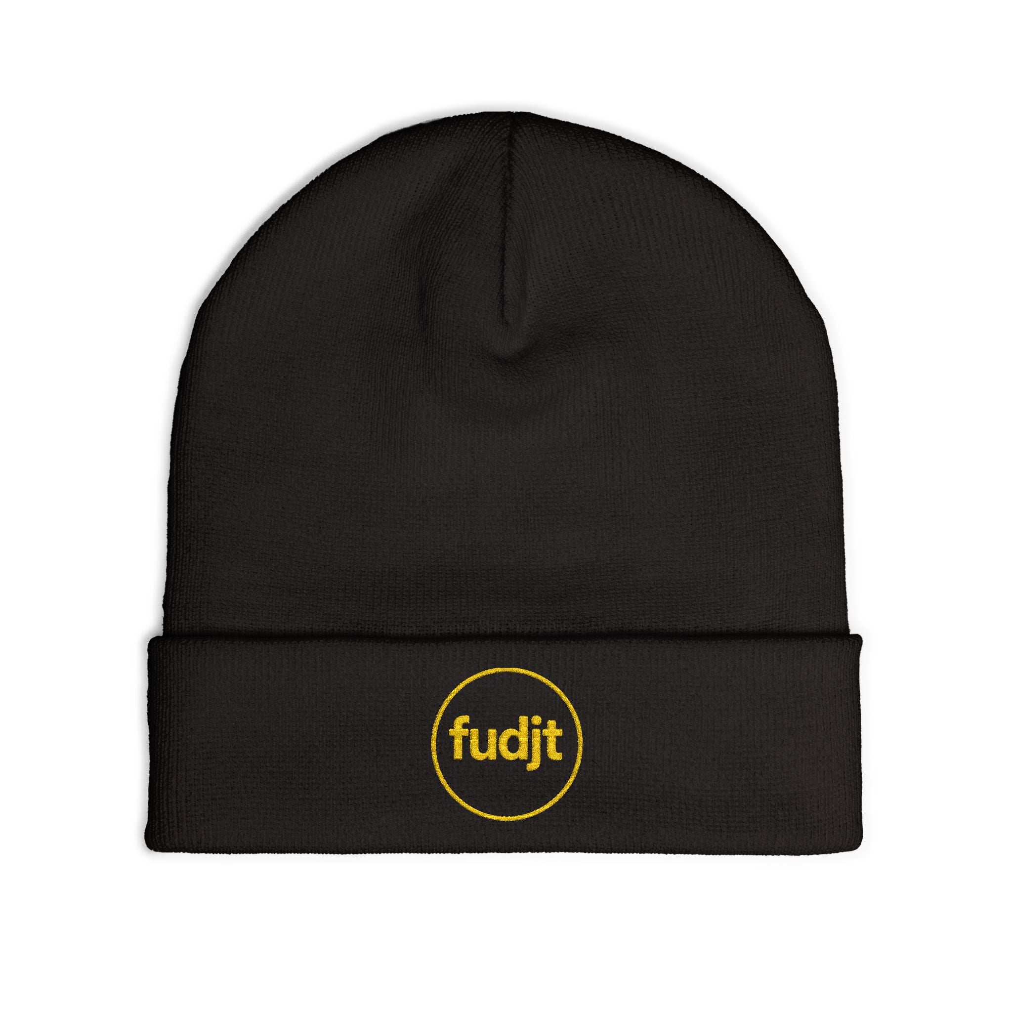 fudjt Circle Knit Beanie | Golden Yellow Embroidery | 5 Colors