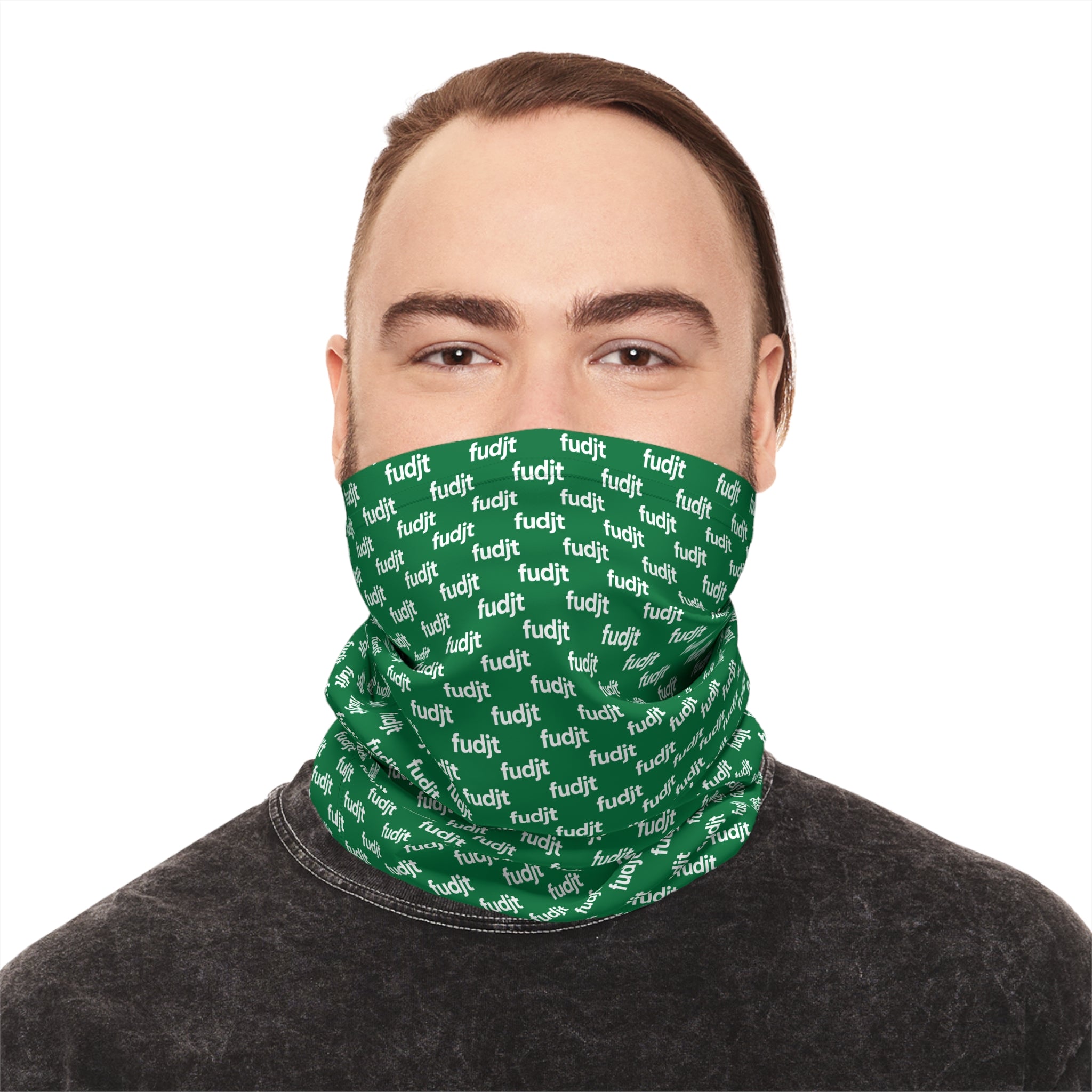 Dark Green & White fudjt Lightweight Neck Gaiter
