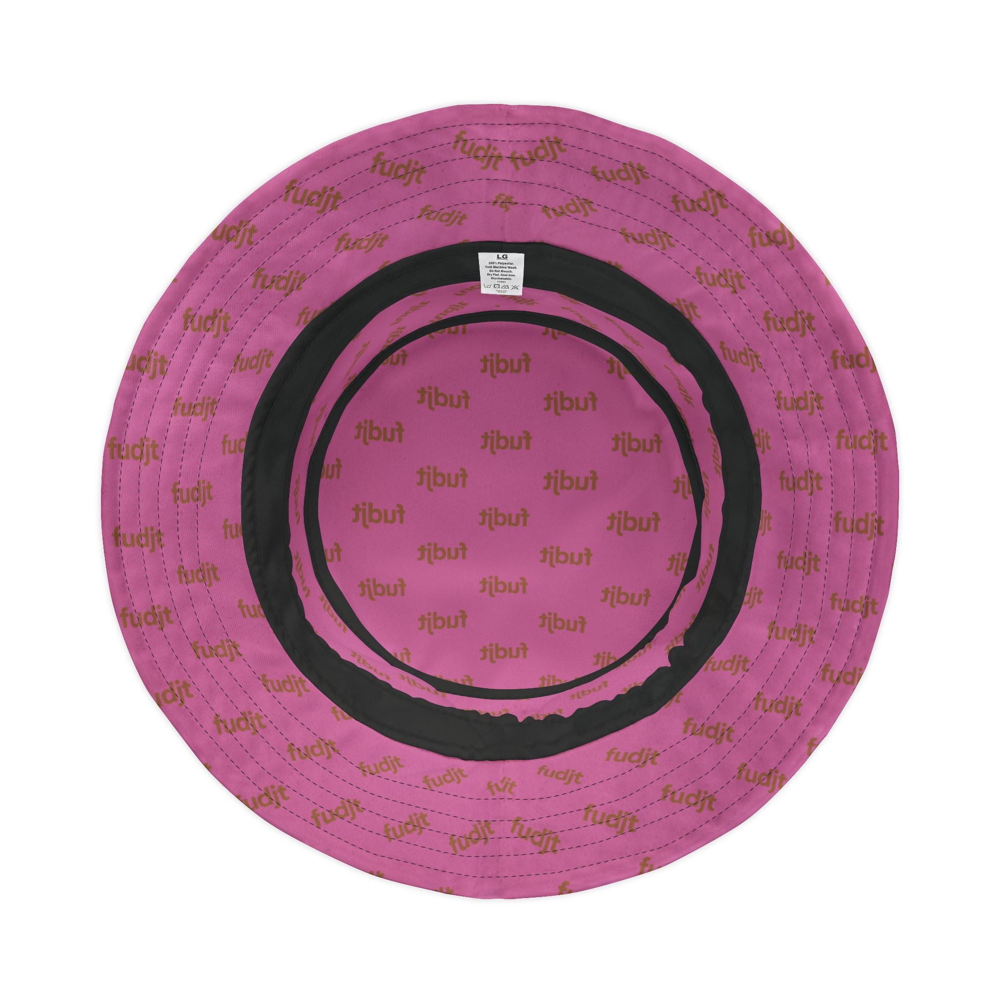 Trendy Brown fudjt All Over on Light Pink Bucket Hat