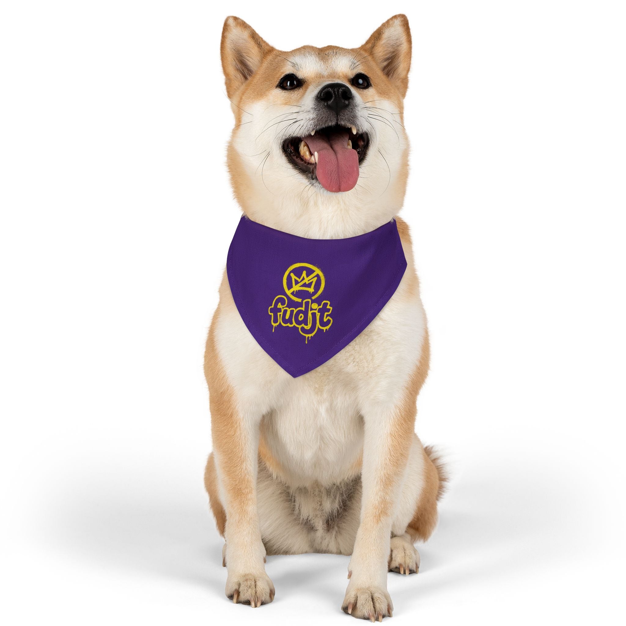 Purple Golden fudjt No Kings Bandana Collar for Dogs, Cats & More | 4 Sizes