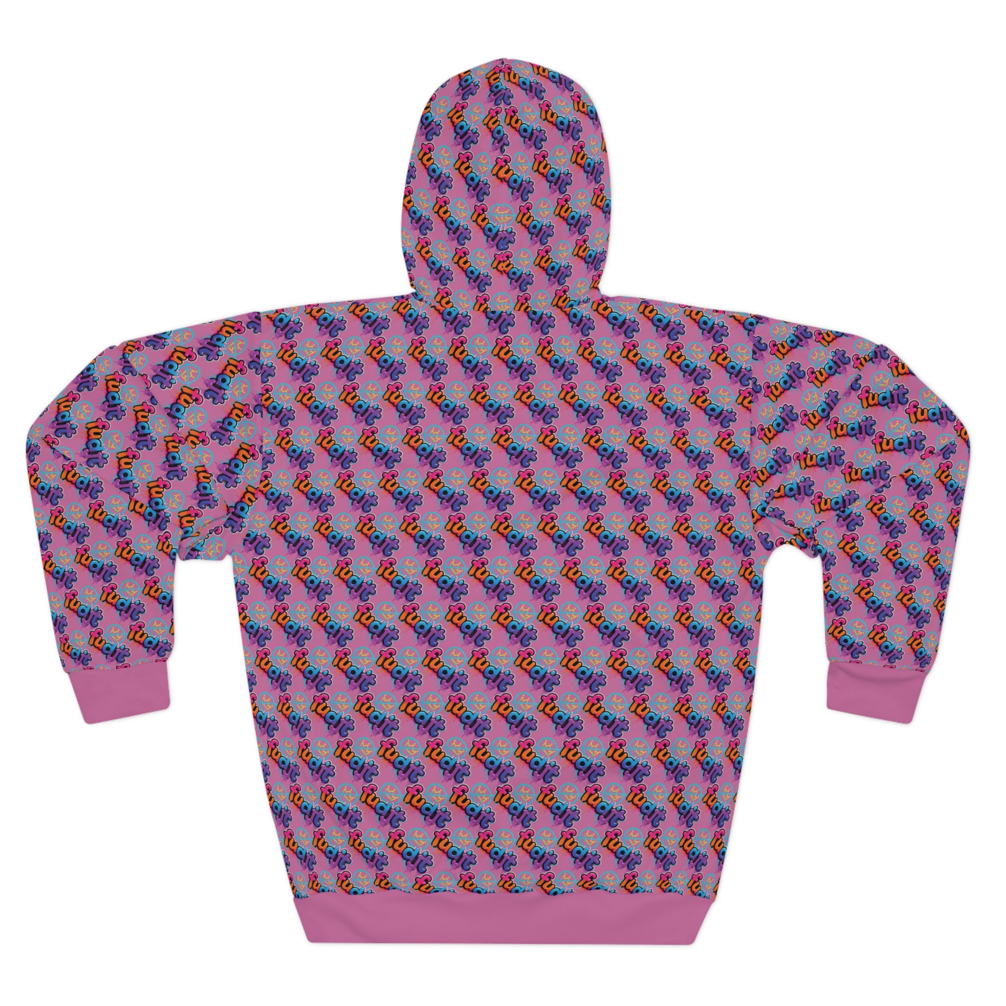 fudjt No Kings Clown Town Hoodie | All Over Light Pink Stagger Lee 2.5-45