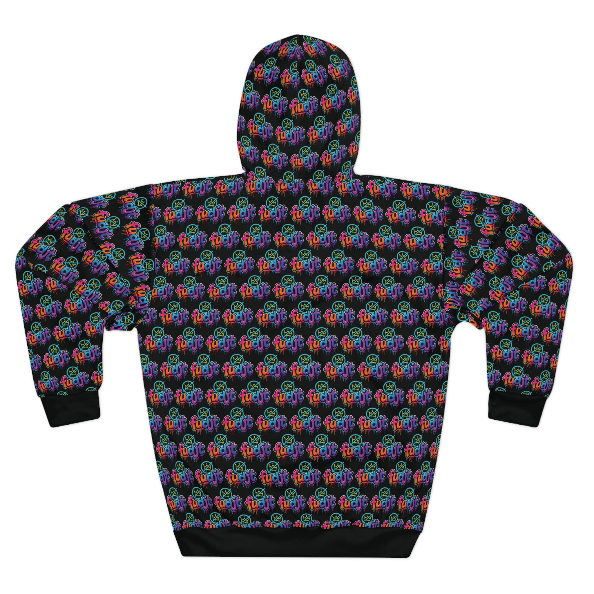 fudjt No Kings Clown Town Hoodie | All Over Black v2-2.5