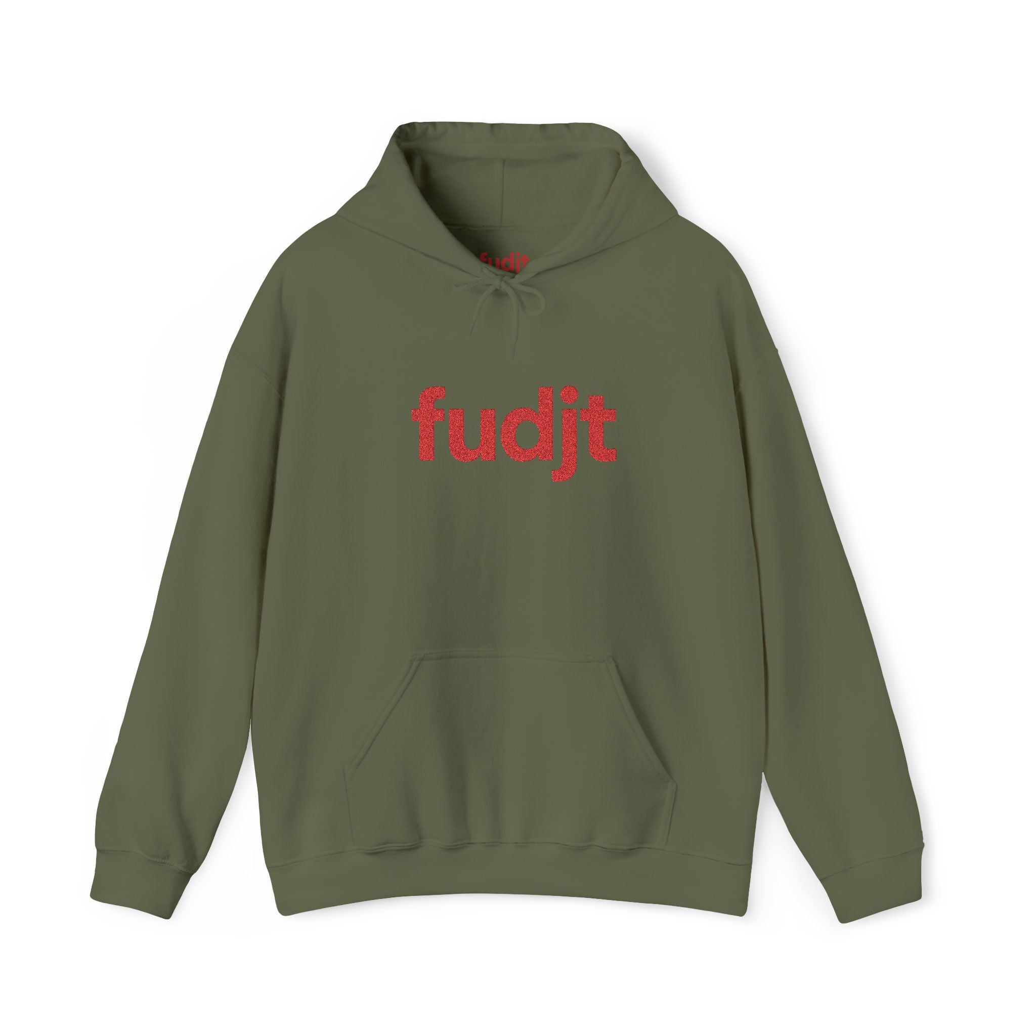 Red fudjt Embroidered Heavy Blend Hooded Sweatshirt | 15 Colors | Stand For Something.
