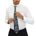 Dark Blue BOLD Golden fudjt No Kings Necktie