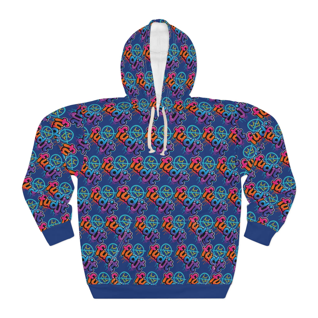 fudjt No Kings Clown Town Hoodie | All Over Dark Blue Stagger Lee 5-45