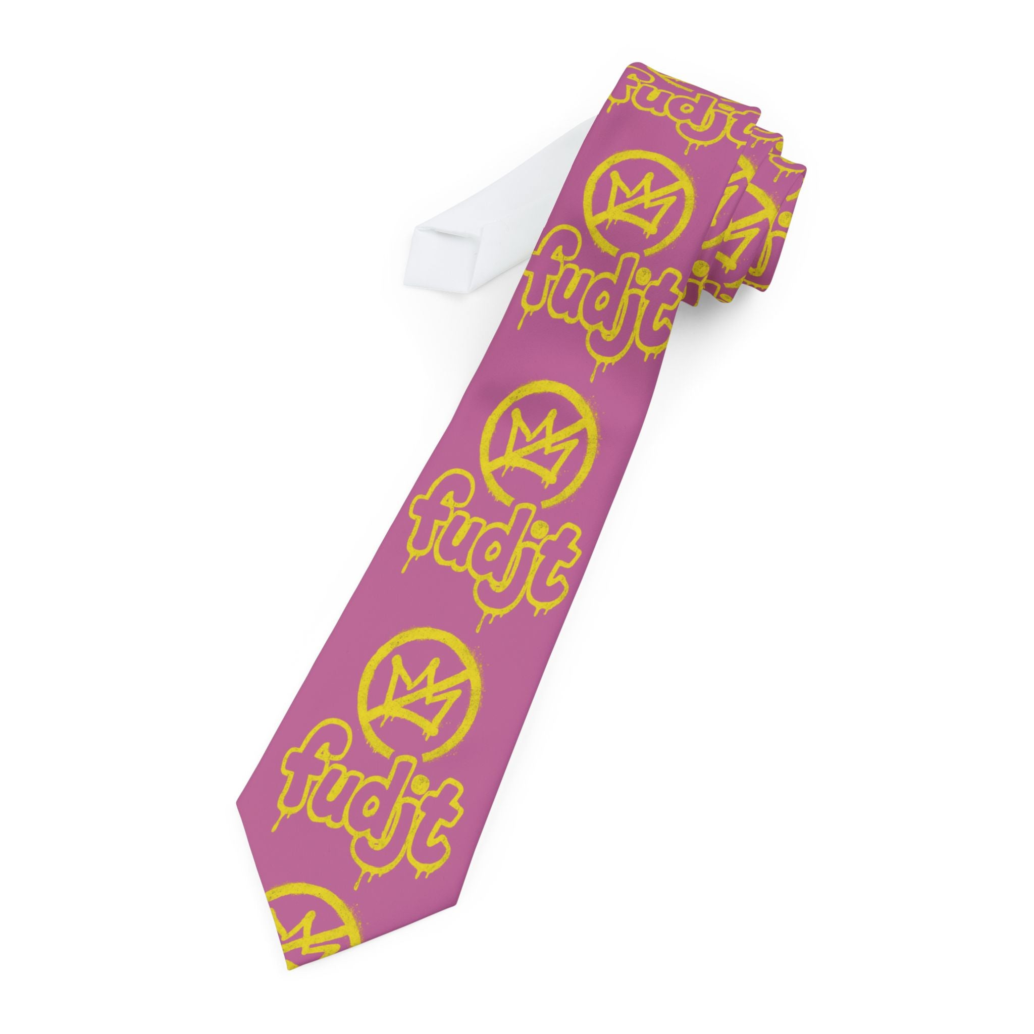 Pink BOLD Golden fudjt No Kings Necktie