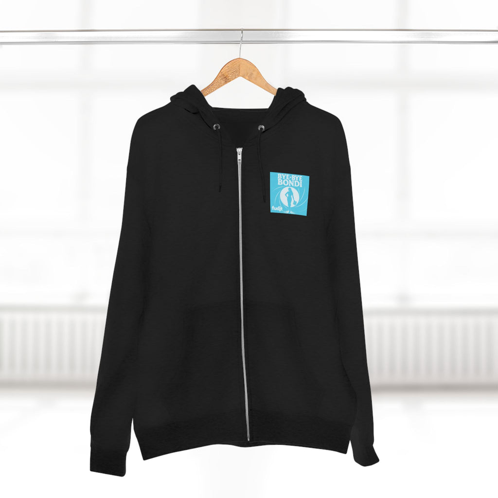 Bye-Bye Bondi | Blue Smoke Screen Retro fudjt Zip Hoodie | Front & Back Graphic | 8 Colors