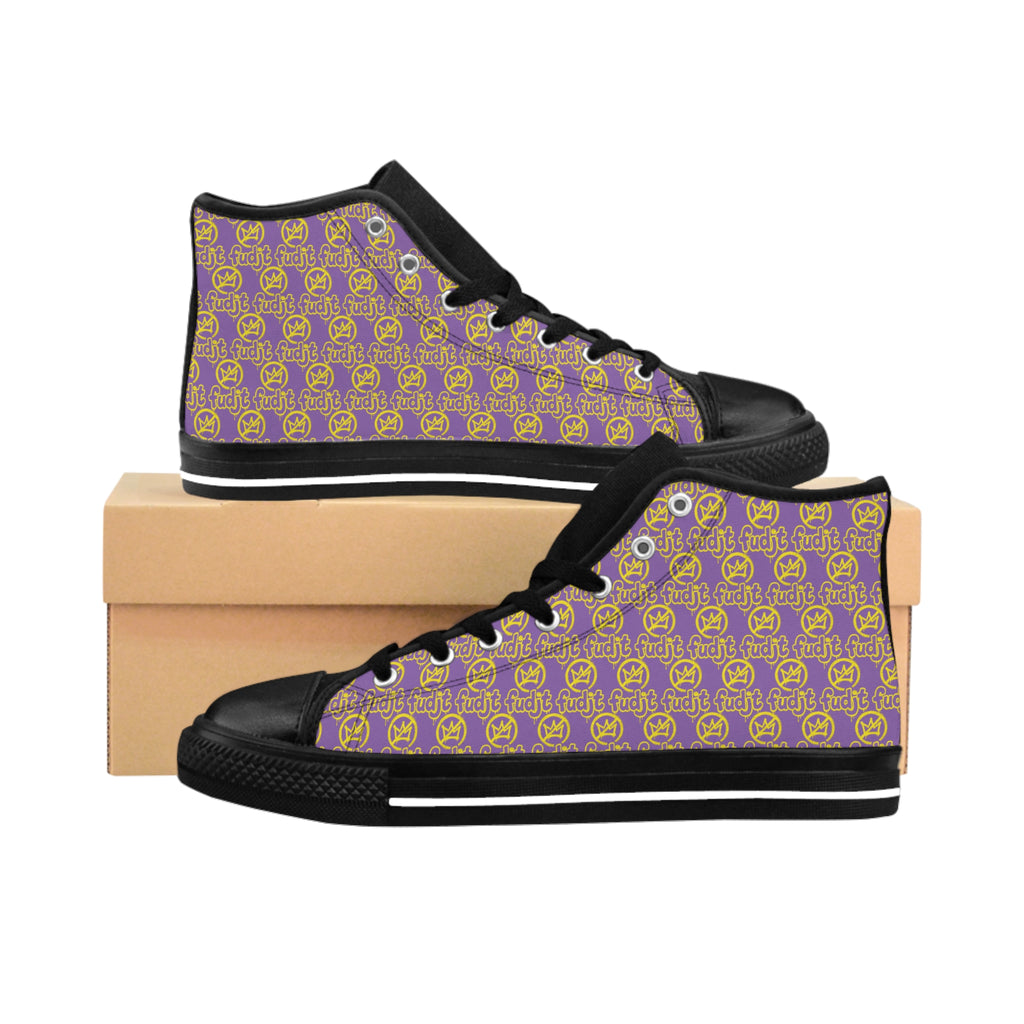 Light Purple Golden fudjt No Kings Street Style Sneakers | Men & Boys 1 High Top