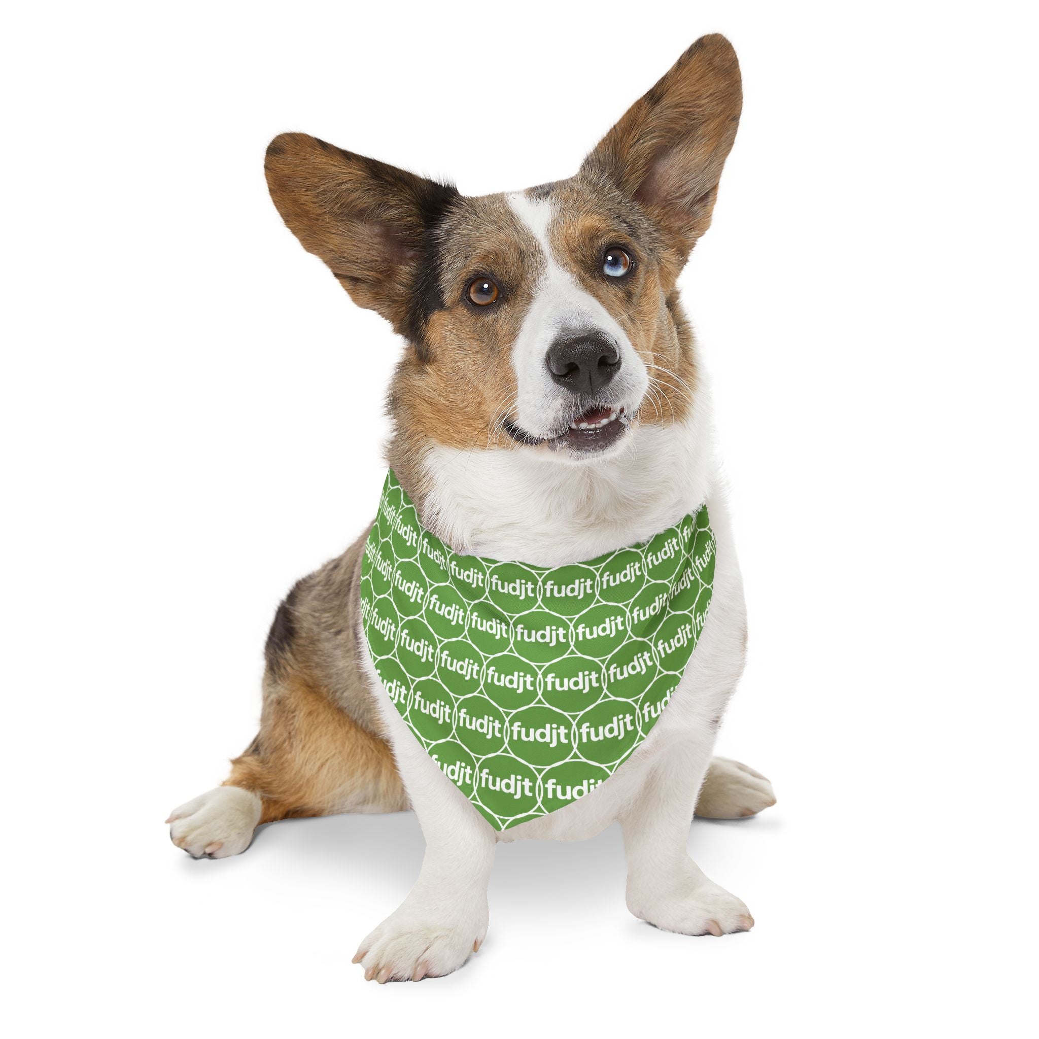 Green fudjt Unbroken Chain 1.25  Bandana Collar for Dogs, Cats & More | 4 Sizes