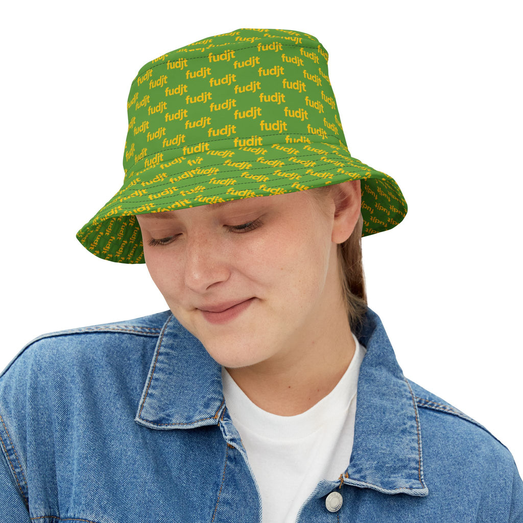 Trendy Yellow fudjt All Over on Light Green Bucket