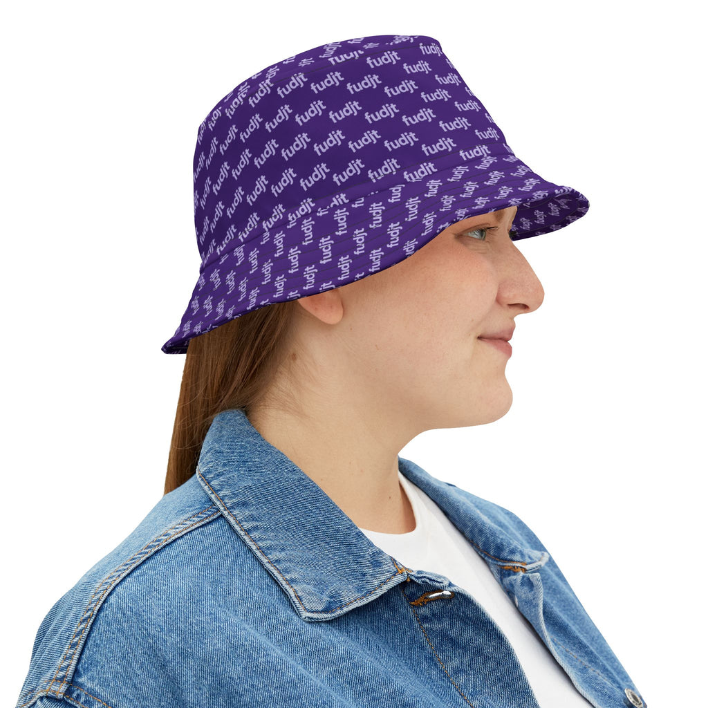 Trendy Lavender fudjt All Over on Purple Bucket Hat