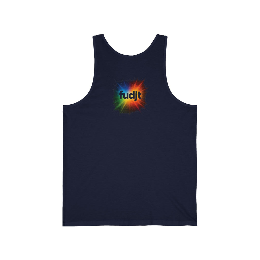 fudjt Burst Of Empowerment Unisex Jersey Tank | Front & Back Graphic | 4 Colors