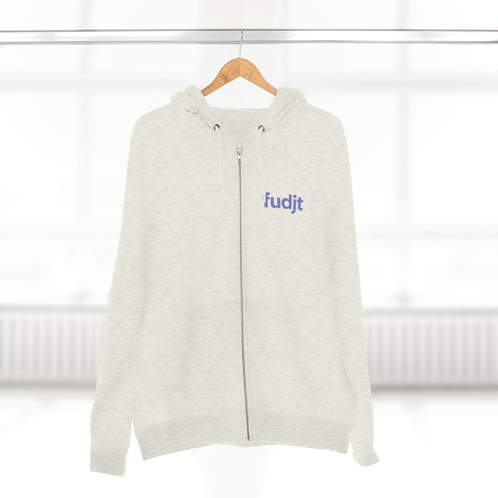 Zip Hoodie with Bigfoot Rising Backside + Light Blue fudjt on Front | 8 Colors
