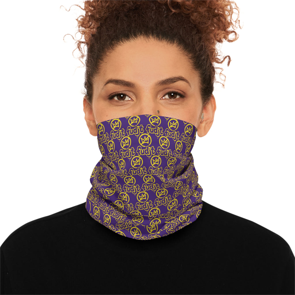 Purple Golden fudjt No Kings 1.25 Neck Gaiter