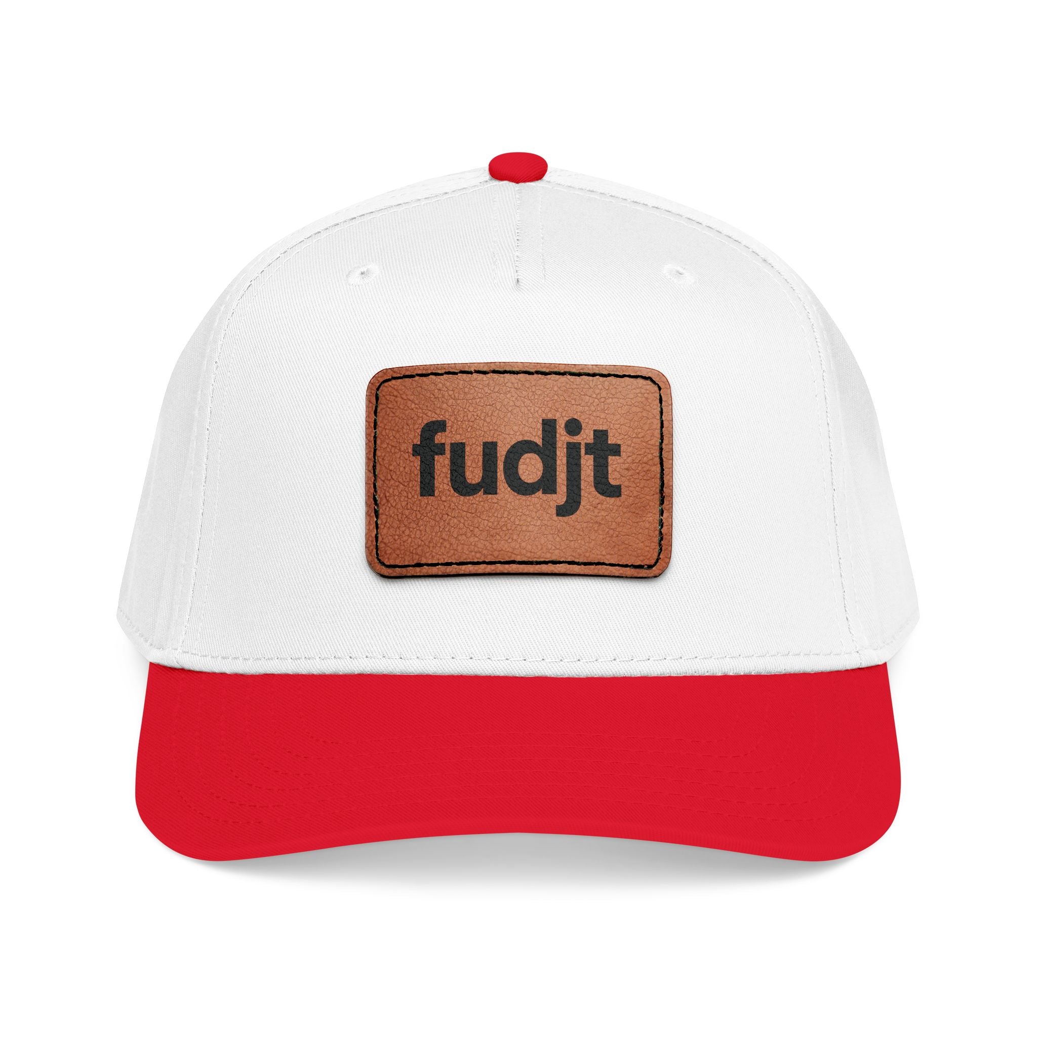 fudjt Leather Patch Baseball Cap — Mid Profile Trucker Hat | 30 Two-Tone Colors
