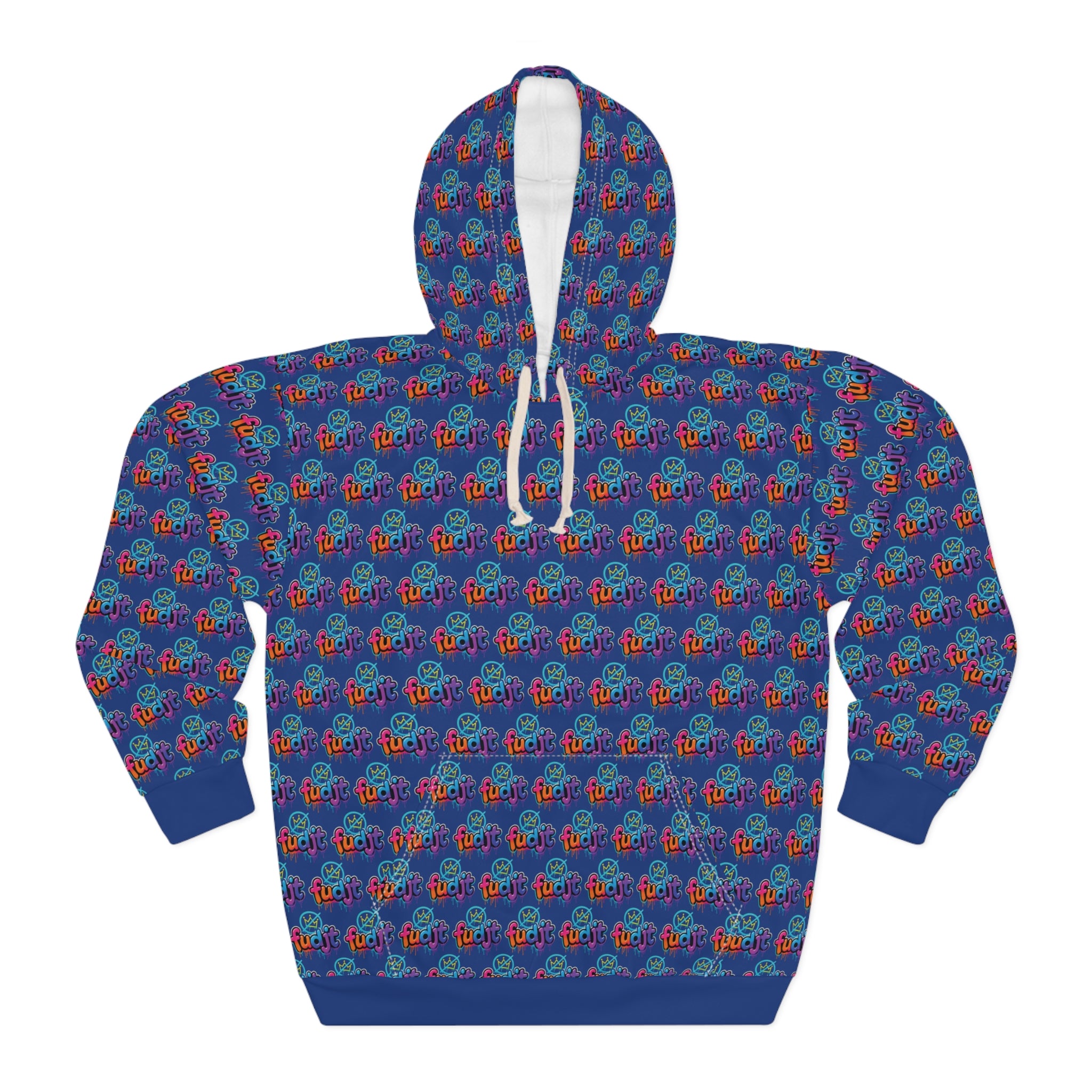 fudjt No Kings Clown Town Hoodie | All Over Dark Blue 2.5