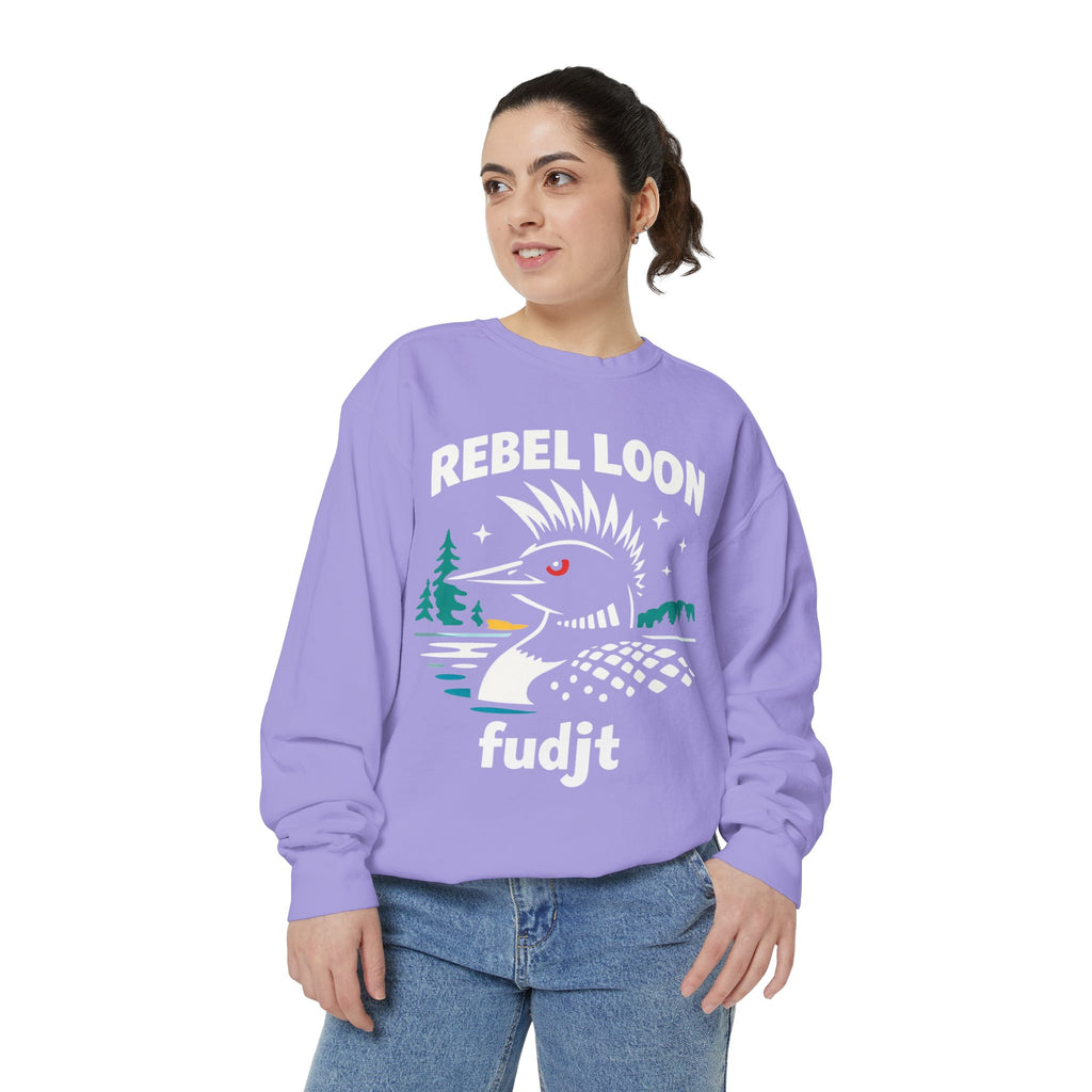 Rebel Loon fudjt Retro Wildlife Crewneck, Bold Pink Drip Backside | 14 Colors