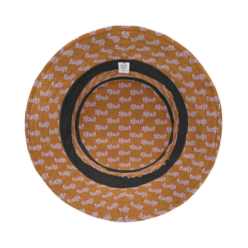 Trendy Lavender fudjt All Over on Light Brown Bucket Hat