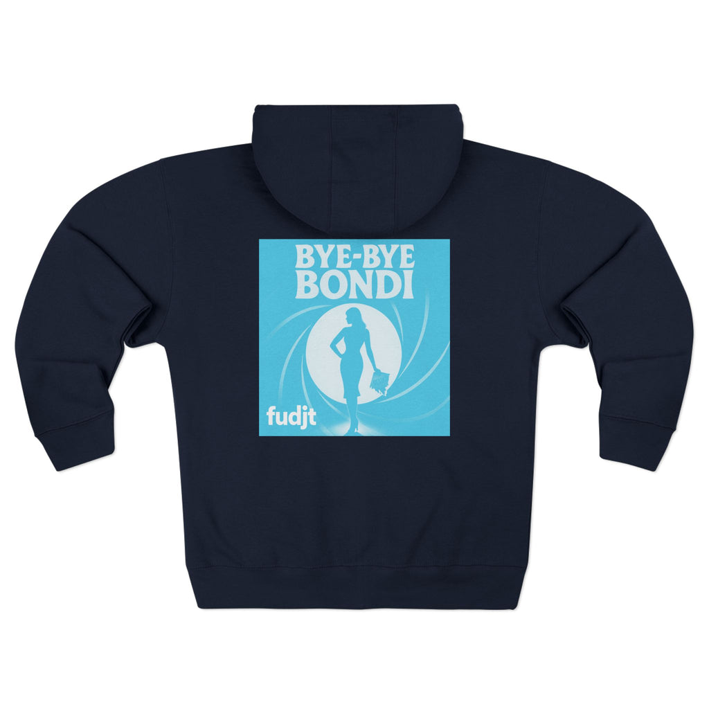 Bye-Bye Bondi | Blue Smoke Screen Retro fudjt Zip Hoodie | Front & Back Graphic | 8 Colors