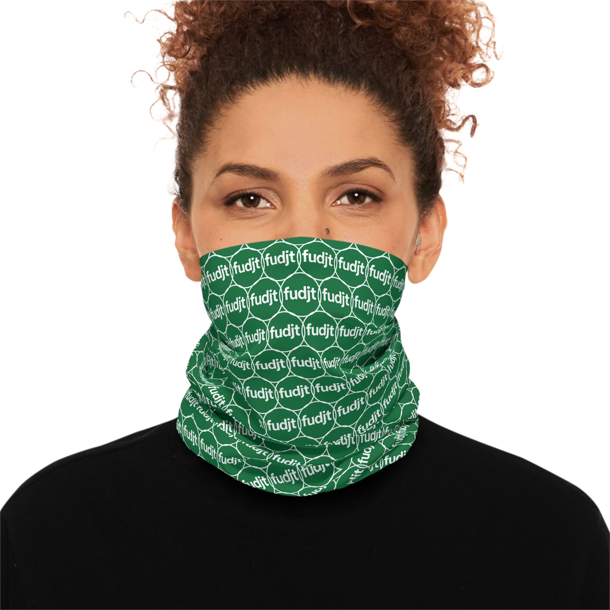 Dark Green & White fudjt Unbroken Chain 1.25 Neck Gaiter