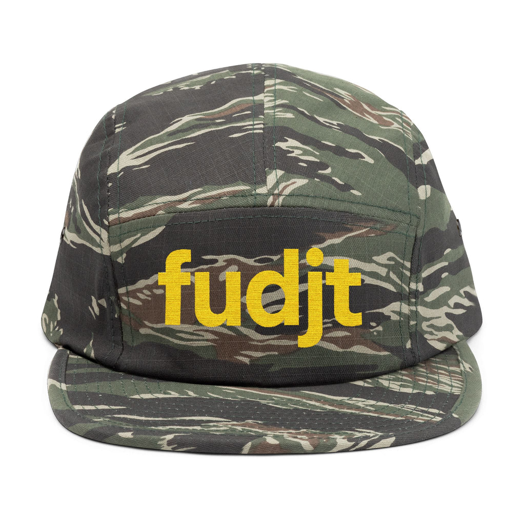 Embroidered 5 Panel Cap - Gold fudjt Logo - 7 Colors