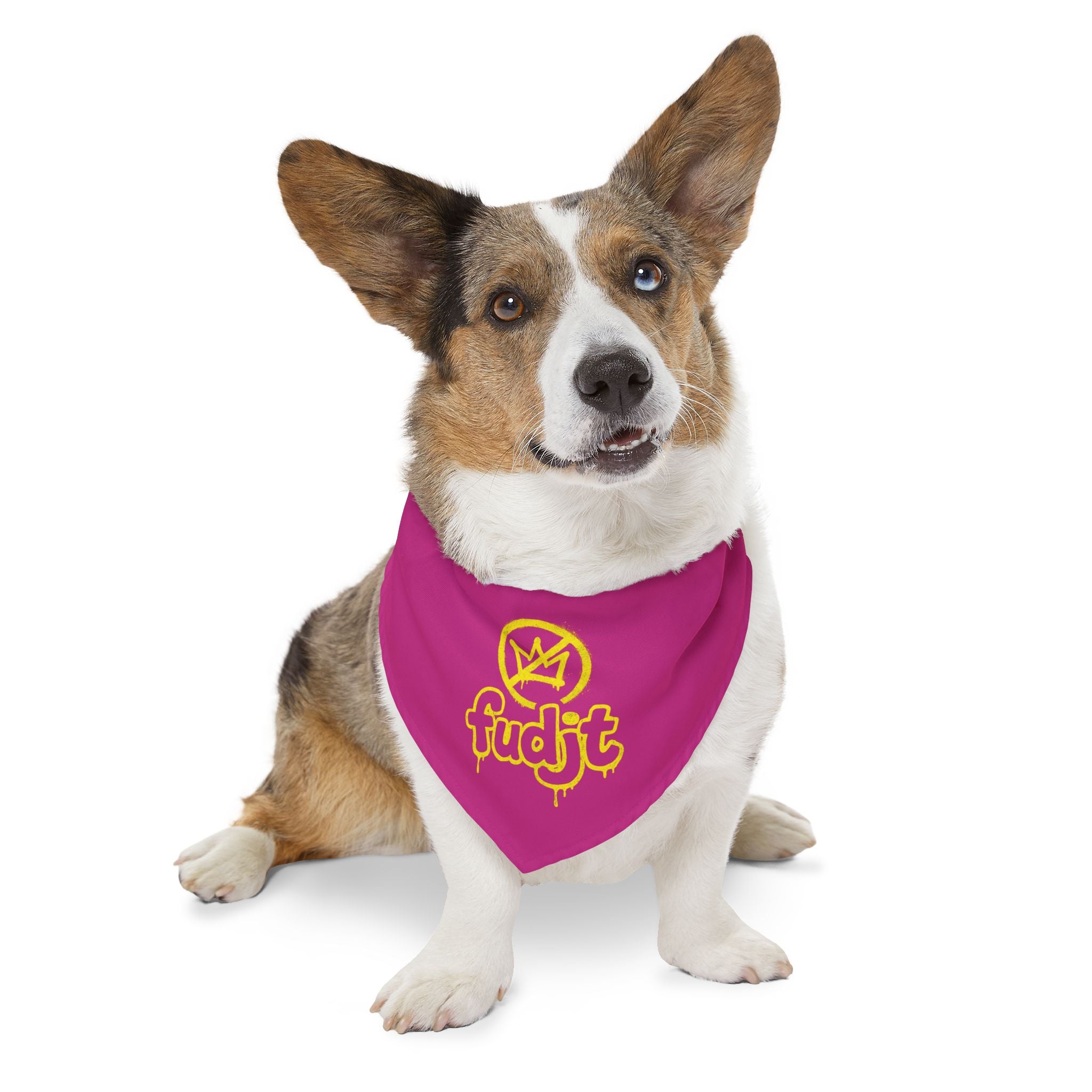 Pink Golden fudjt No Kings Bandana Collar for Dogs, Cats & More | 4 Sizes