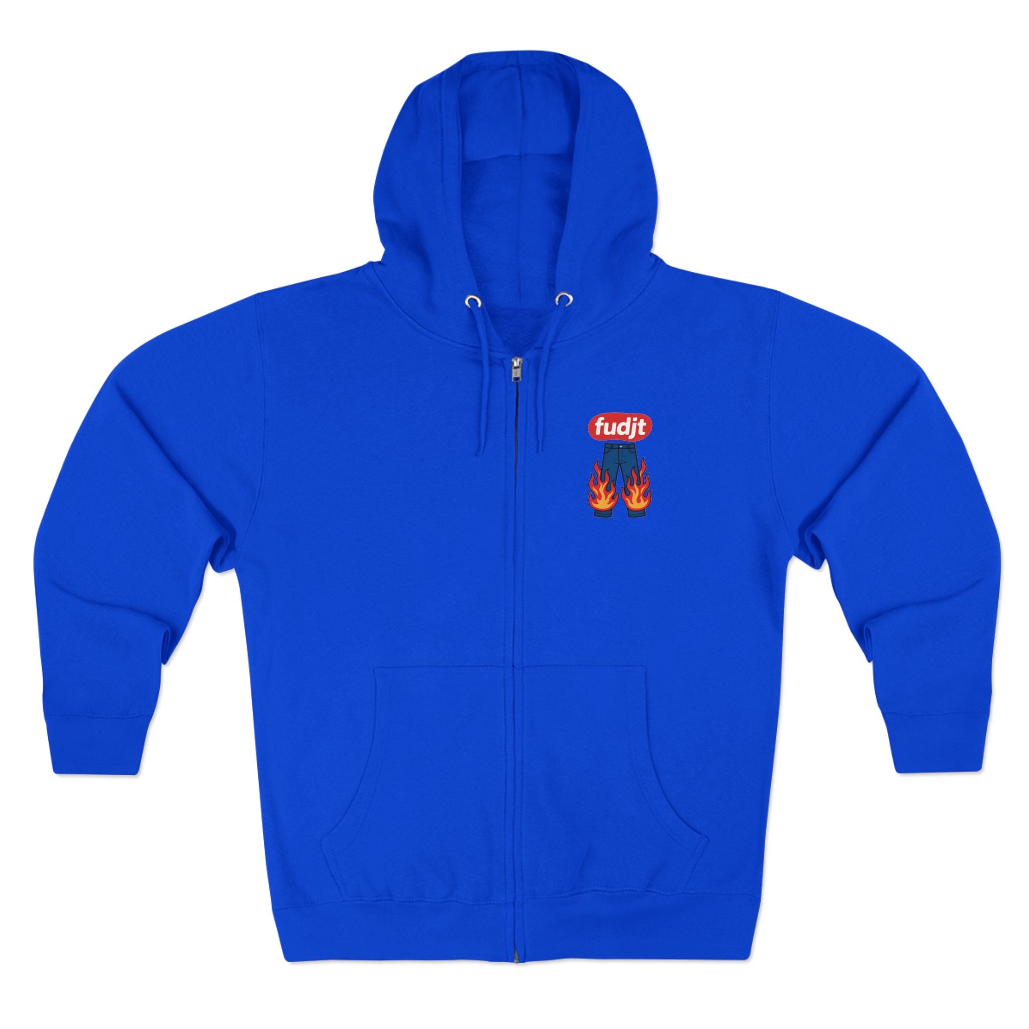 fudjt Pants On Fire Zip Hoodie | Front & Back Graphic | 9 Colors