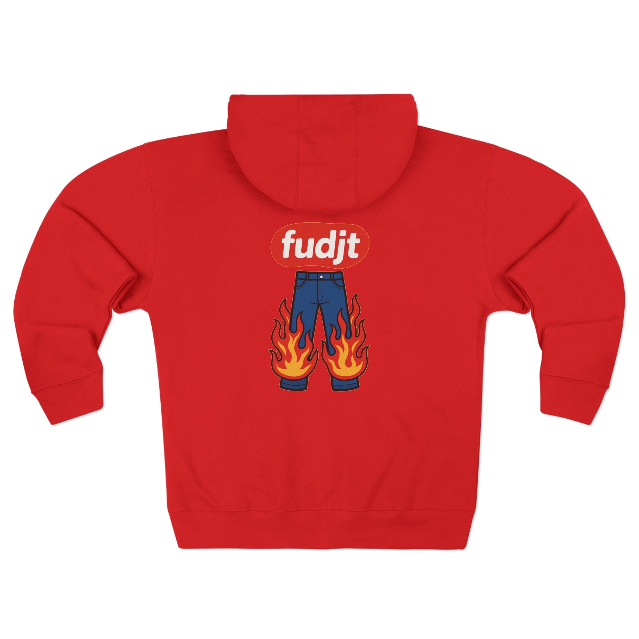 fudjt Pants On Fire Zip Hoodie | Front & Back Graphic | 9 Colors