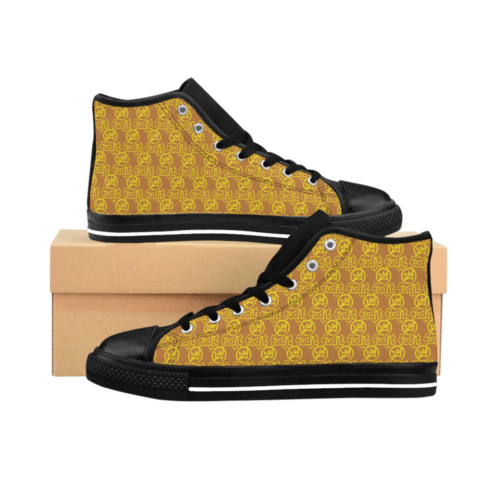 Light Brown Golden fudjt No Kings Street Style Sneakers | Men & Boys 1 High Top