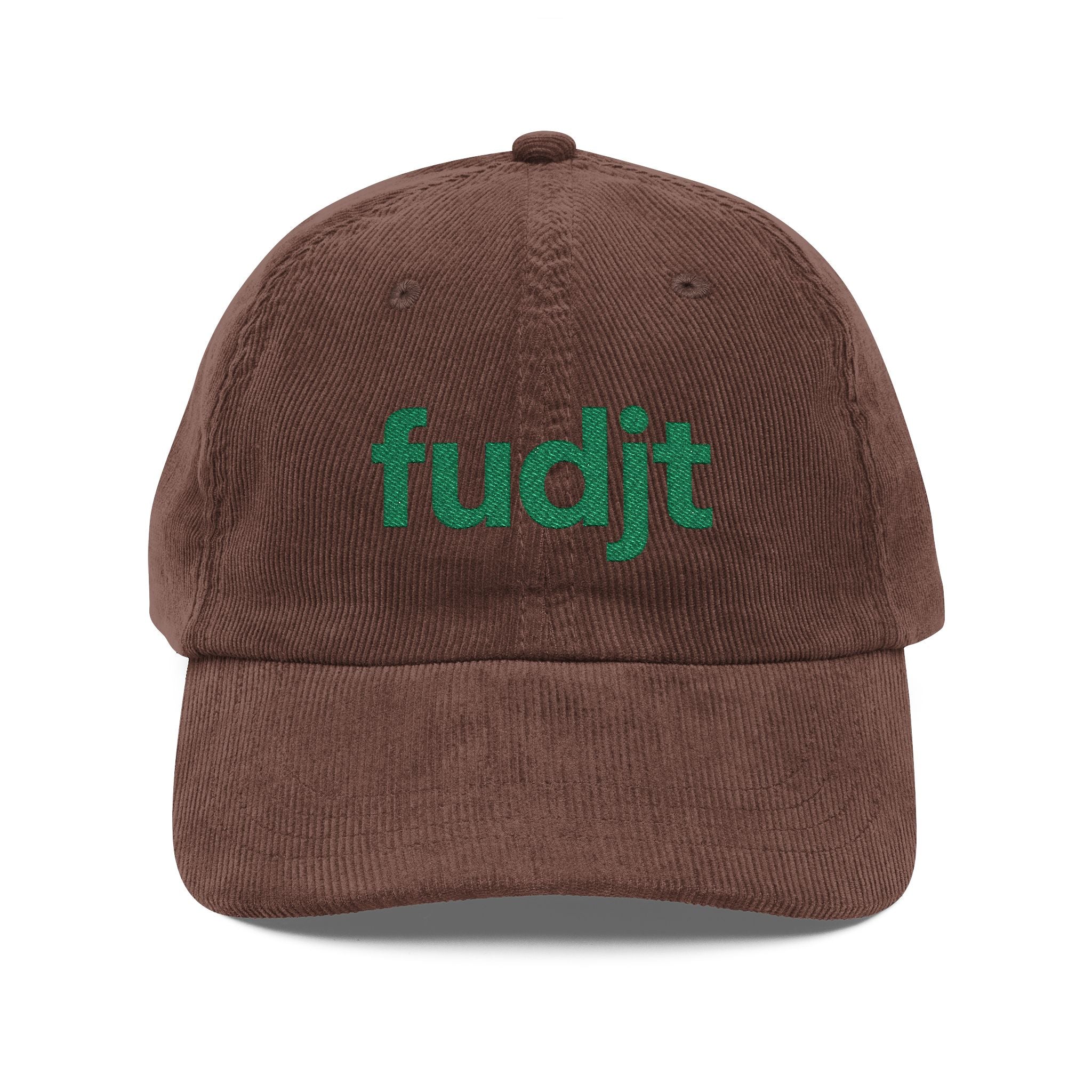 Vintage Corduroy Cap with Green fudjt Embroidery | 5 Colors