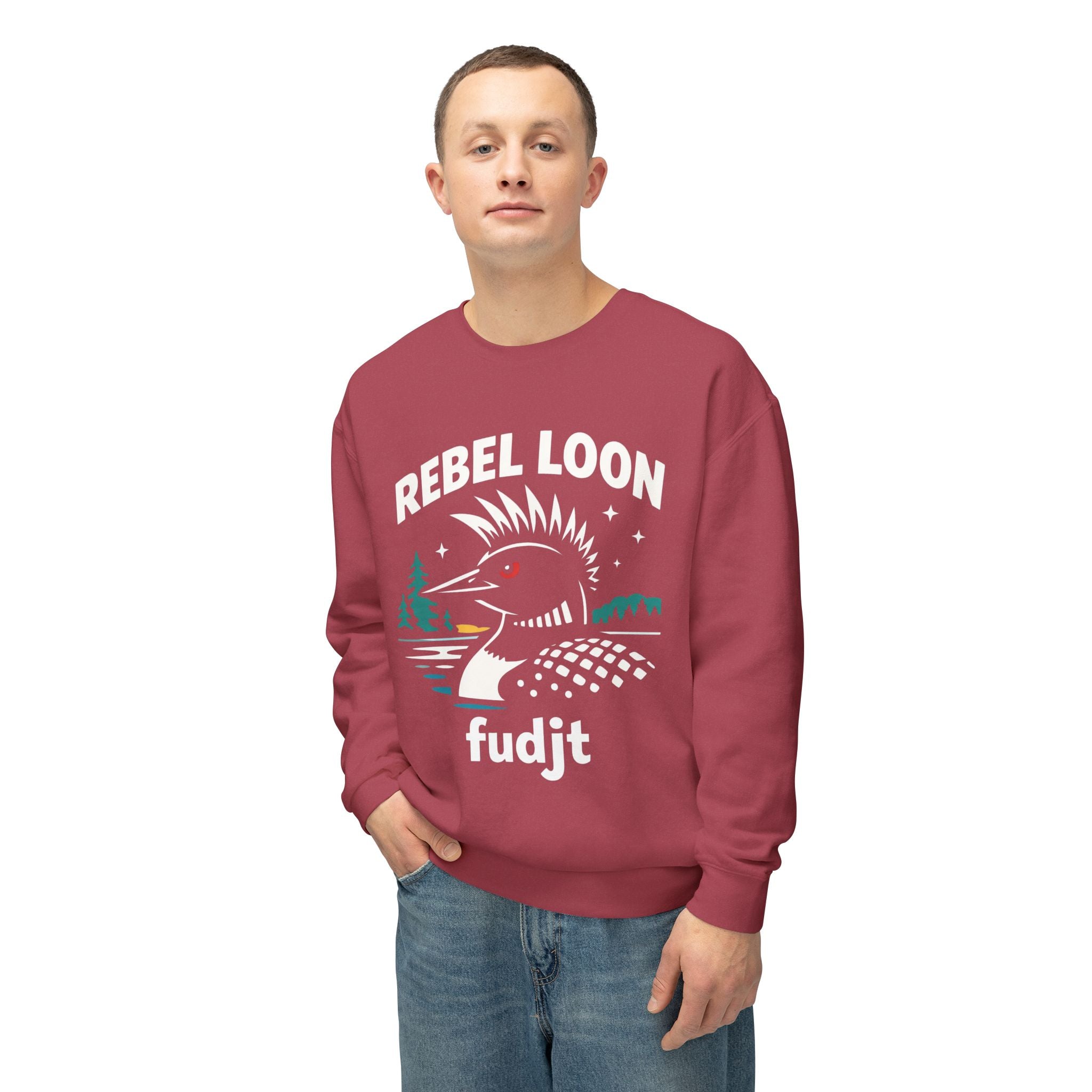 Rebel Loon fudjt Crewneck Sweatshirt – Graphic Loon Design, No Crowns Back | 6 Colors