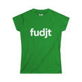 Women's White fudjt logo Comfy Stylie Tee | 12 Colors