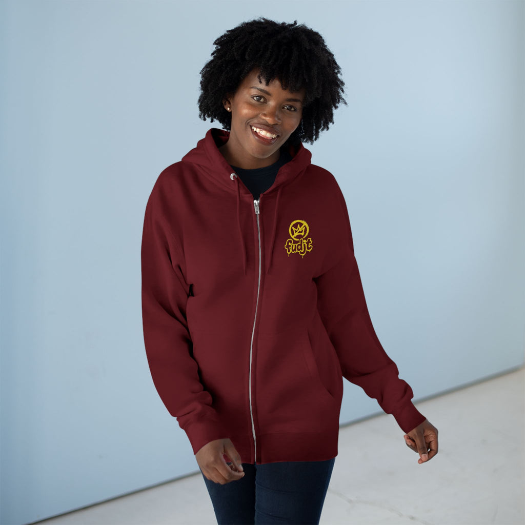 Zip Hoodie with Golden fudjt No Kings | Front & Back Graphic | 9 Colors