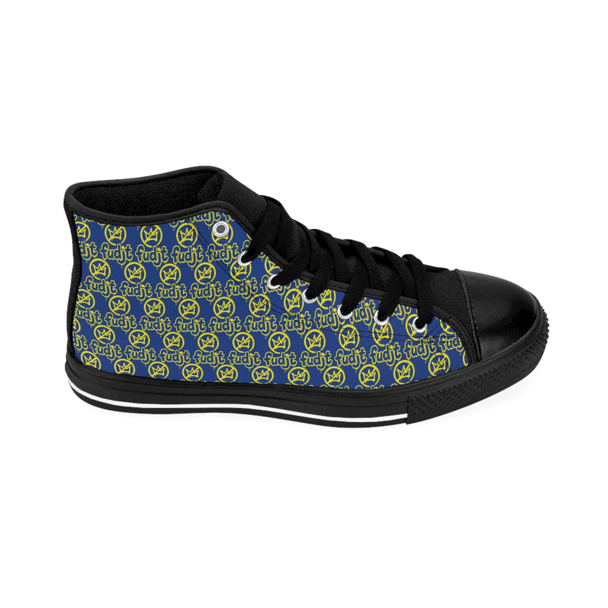 Dark Blue Golden fudjt No Kings Street Style Sneakers | Men & Boys 1 High Top