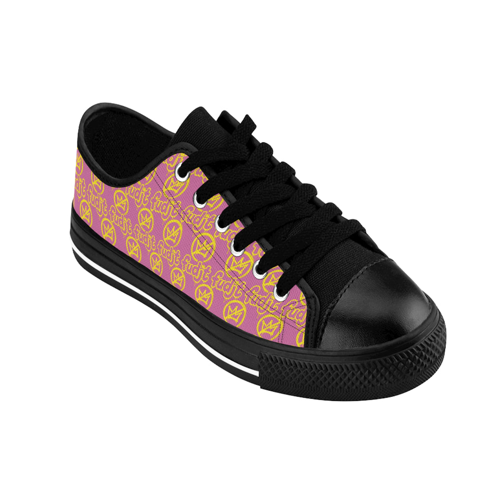 Light Pink Golden fudjt No Kings Street Style Sneakers | Women & Girls All Over 1 Low Top