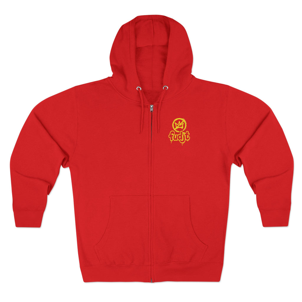 Zip Hoodie with Golden fudjt No Kings | Front & Back Graphic | 9 Colors