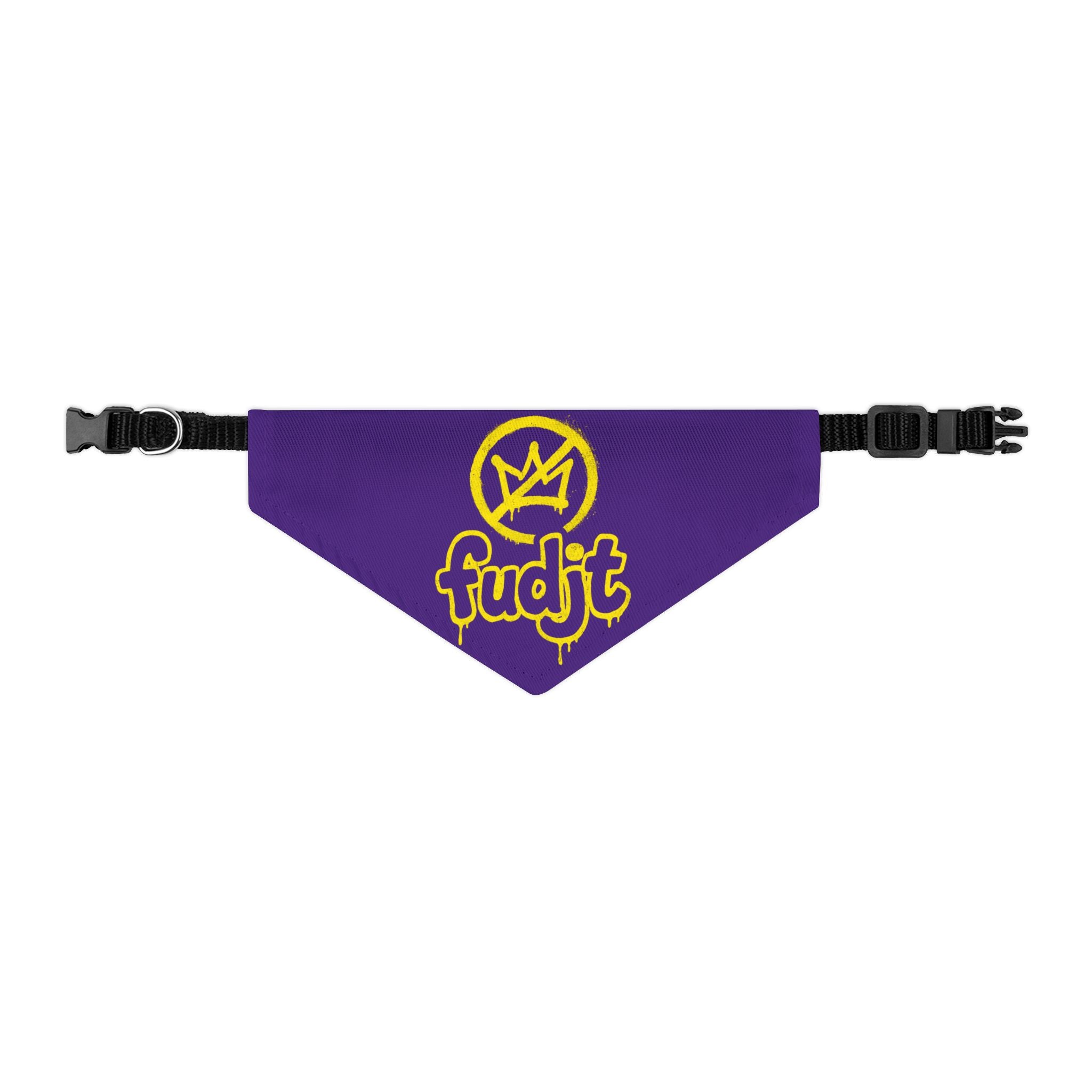 Purple Golden fudjt No Kings Bandana Collar for Dogs, Cats & More | 4 Sizes