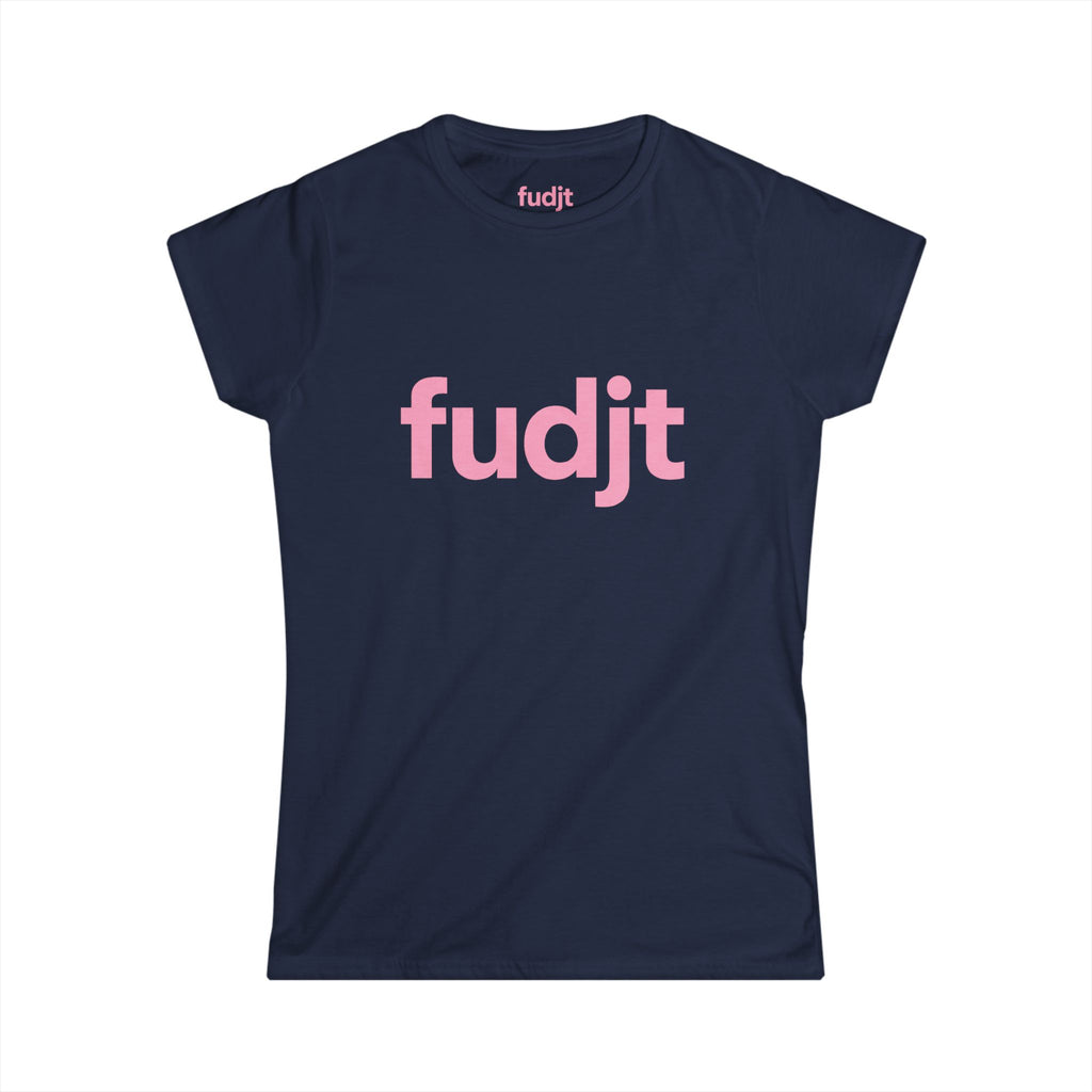 Women's Pink fudjt logo Comfy Stylie Tee | 12 Colors