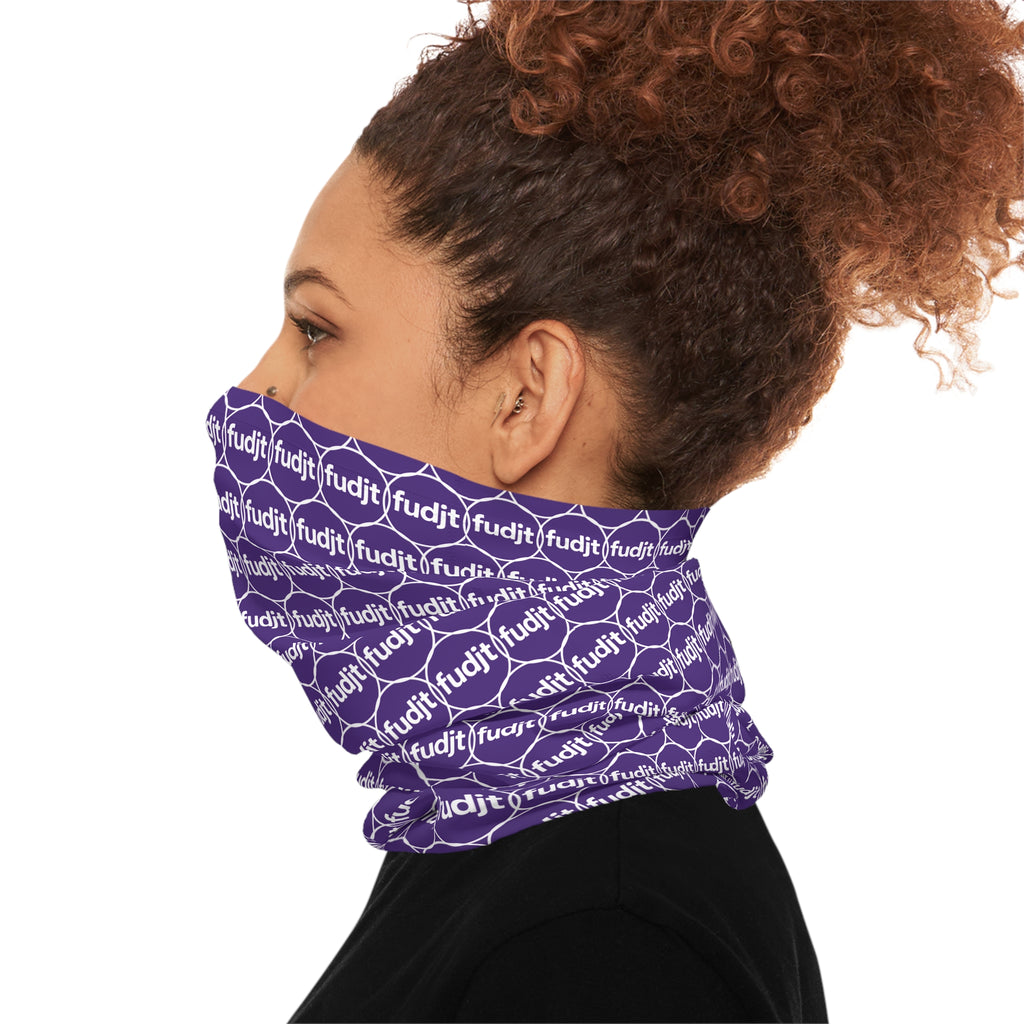 Purple & White fudjt Unbroken Chain 1.25 Neck Gaiter