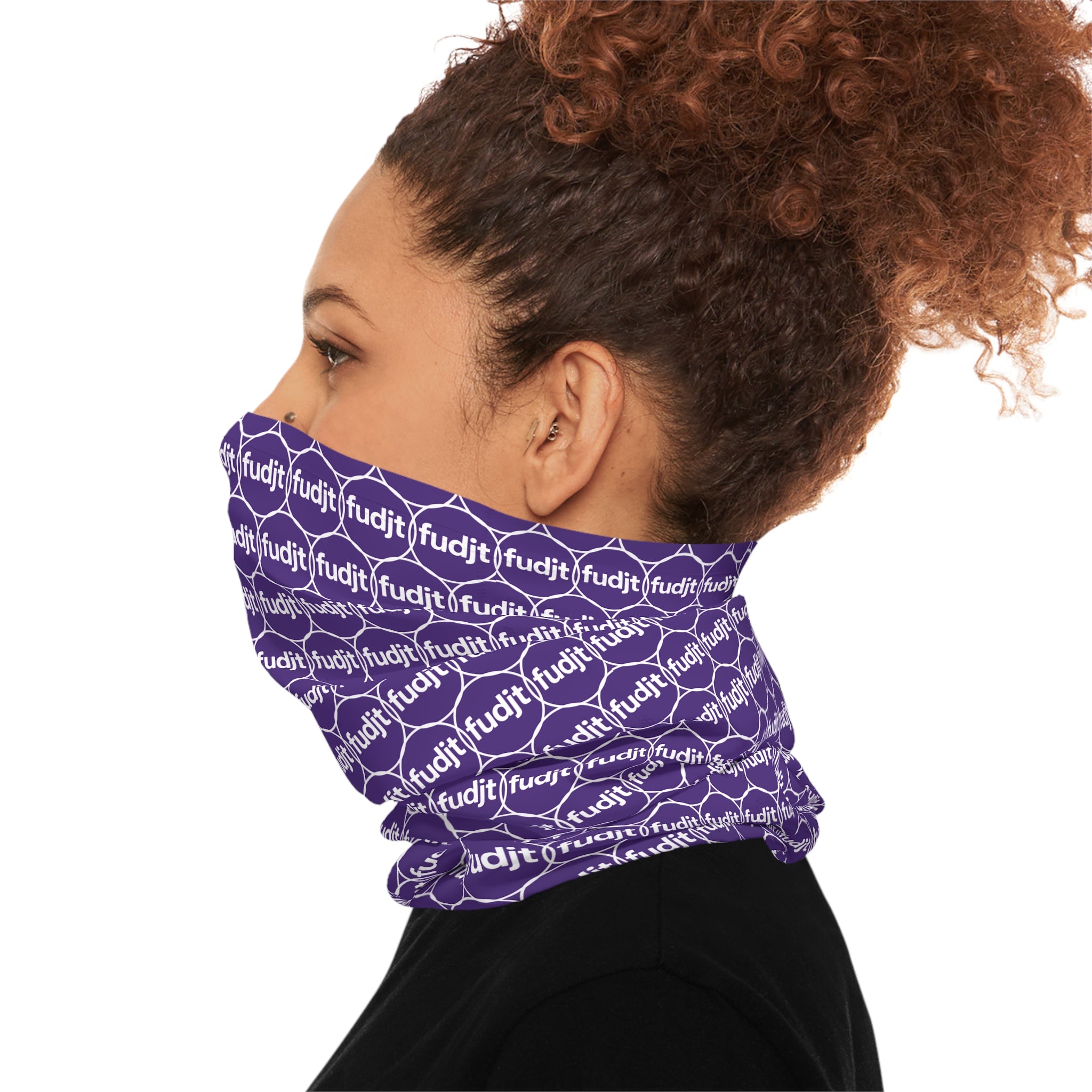 Purple & White fudjt Unbroken Chain 1.25 Neck Gaiter