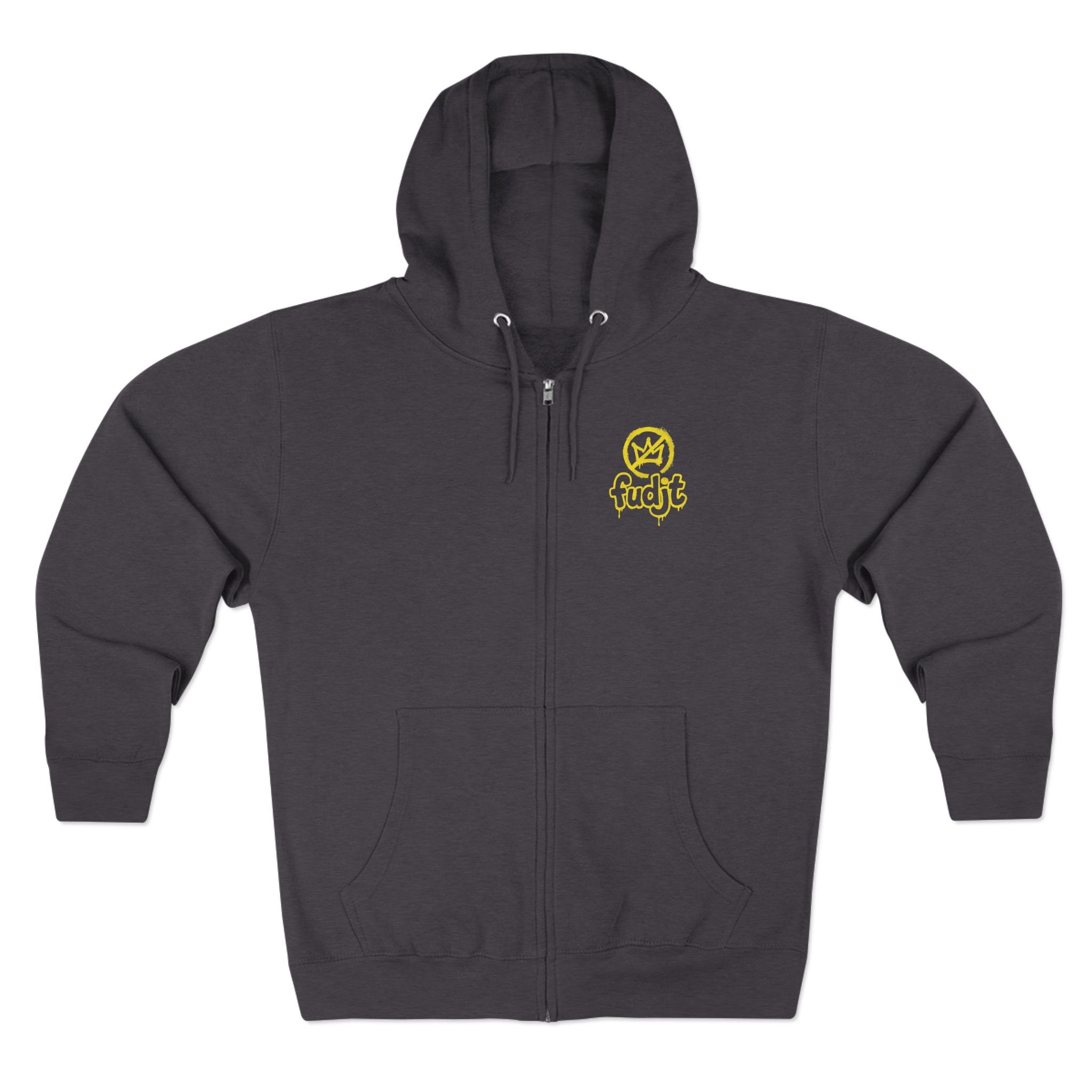 Zip Hoodie with Golden fudjt No Kings | Front & Back Graphic | 9 Colors