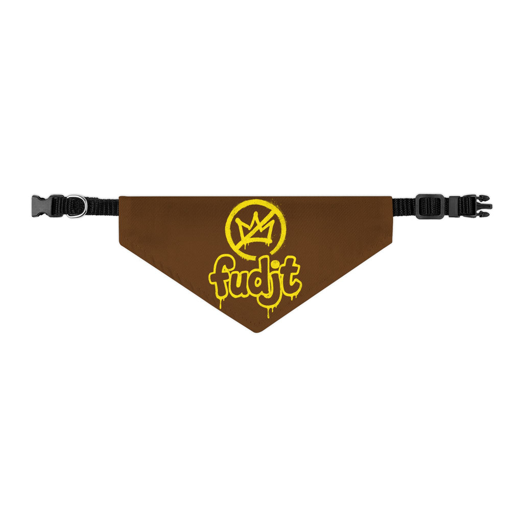 Brown Golden fudjt No Kings Bandana Collar for Dogs, Cats & More | 4 Sizes