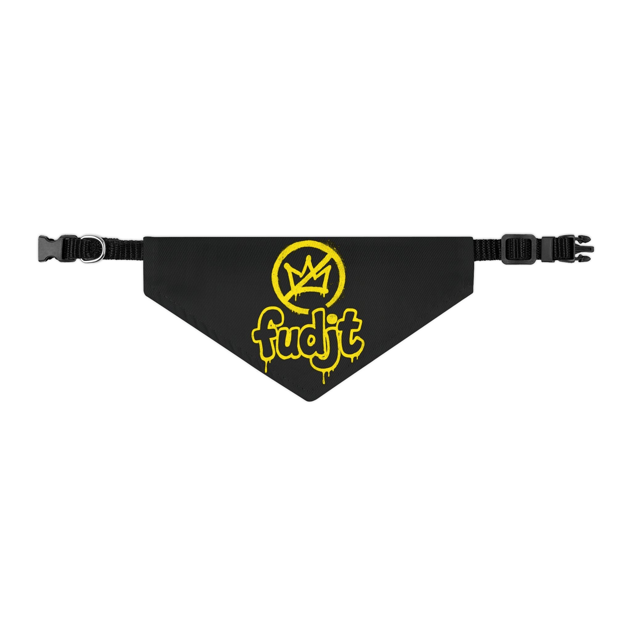 Black Golden fudjt No Kings Bandana Collar for Dogs, Cats & More | 4 Sizes