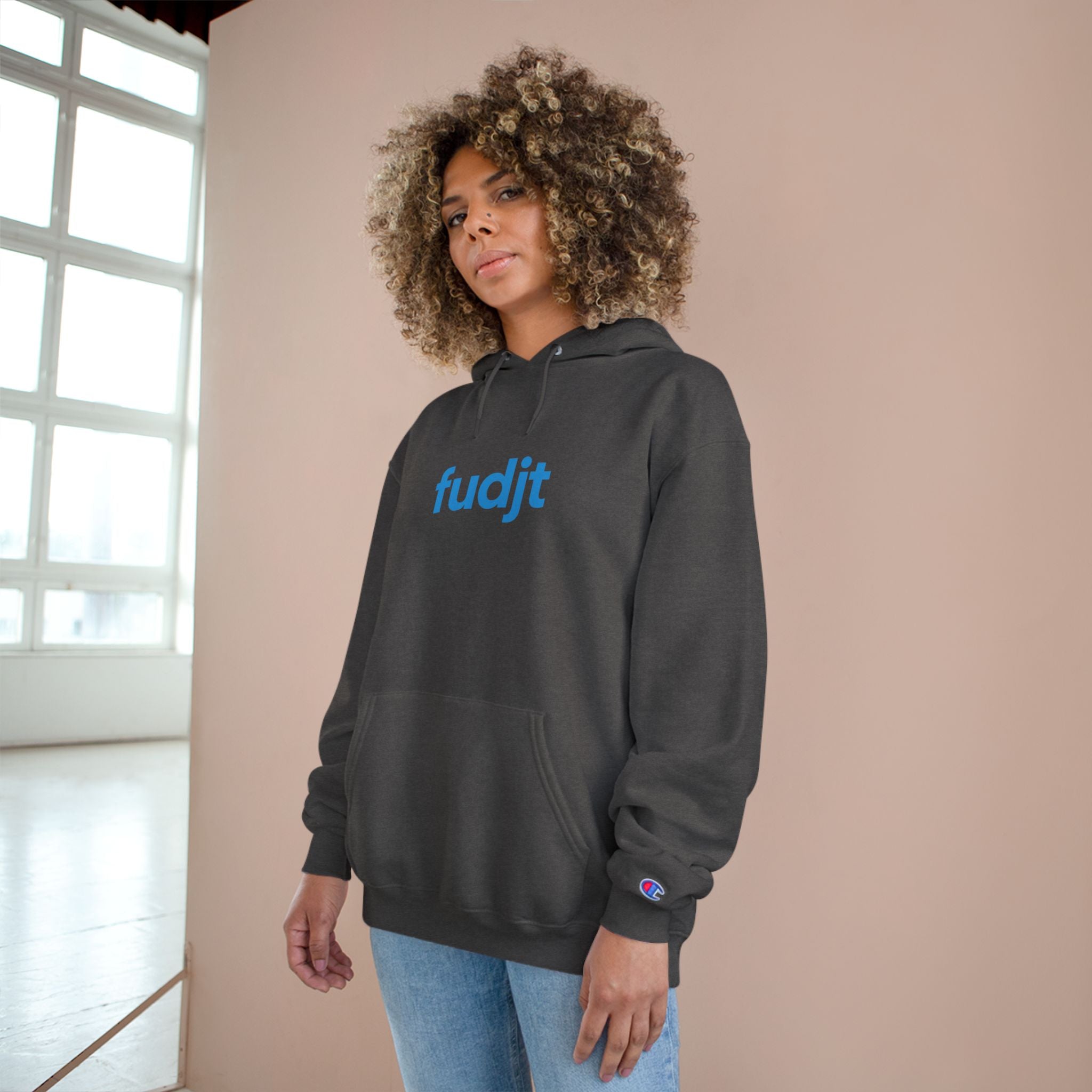 Monster Power Champion Hoodie - Retro Godzilla | fudjt vs. The Machine | Blue fudjt | 7 Colors
