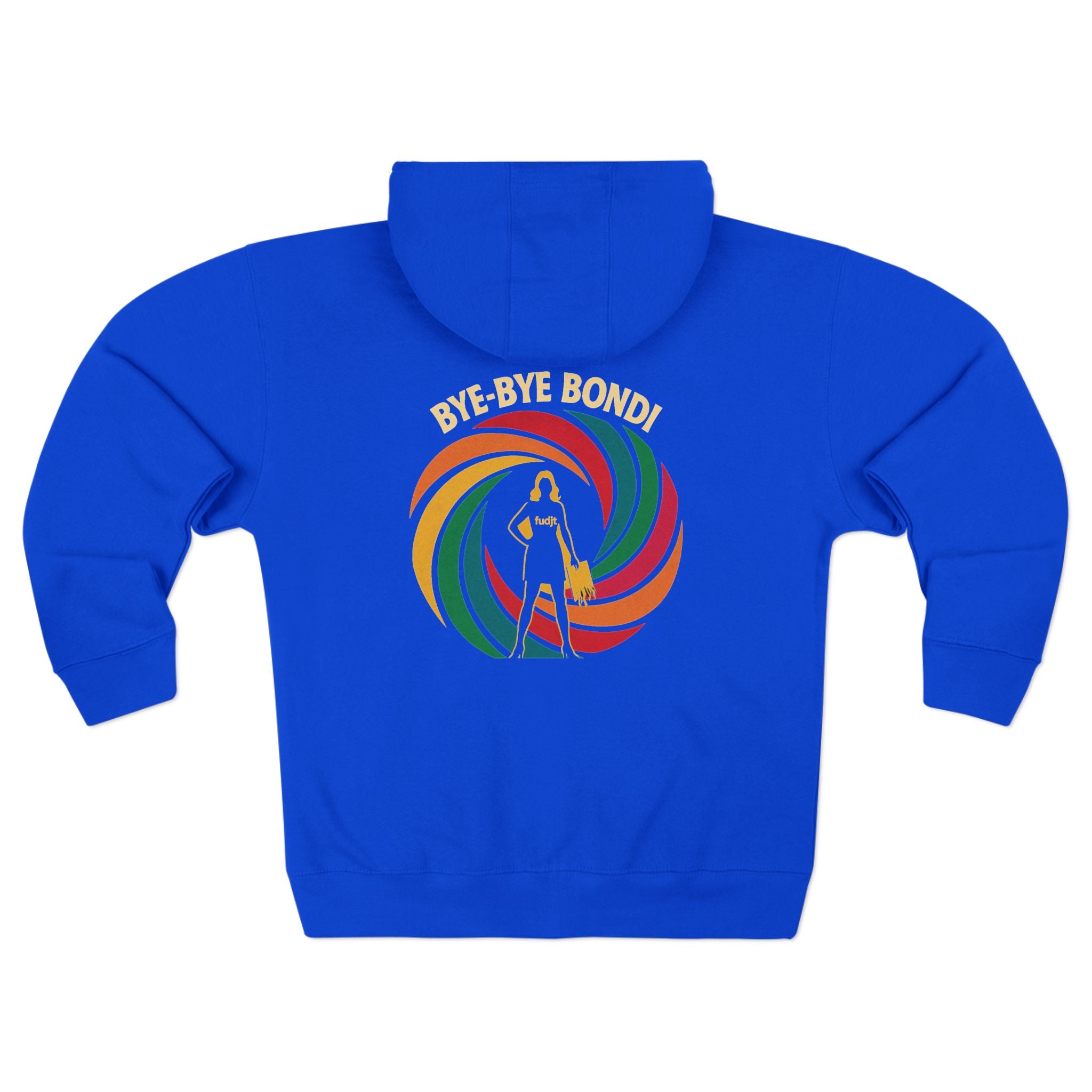 Bye-Bye Bondi Spiral Baddie fudjt Zip Hoodie | Front & Back Graphic | 5 Colors