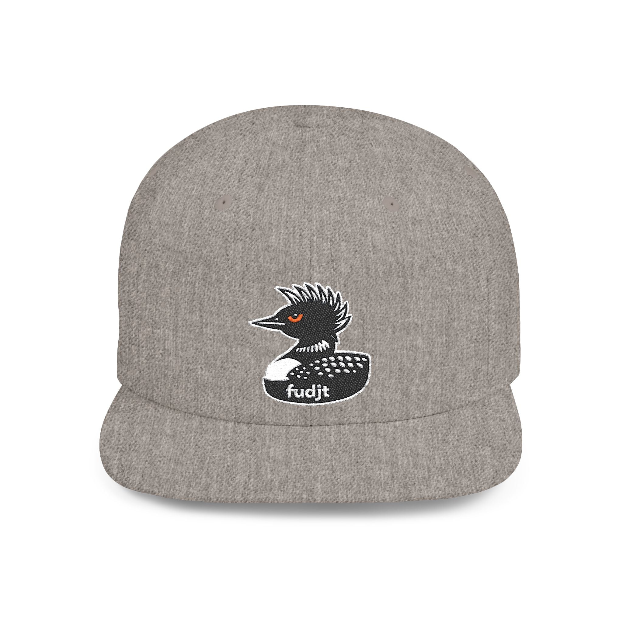 fudjt Flat Bill Snapback Hat | Rebel Loon Decoy Embroidery | 15 Colors