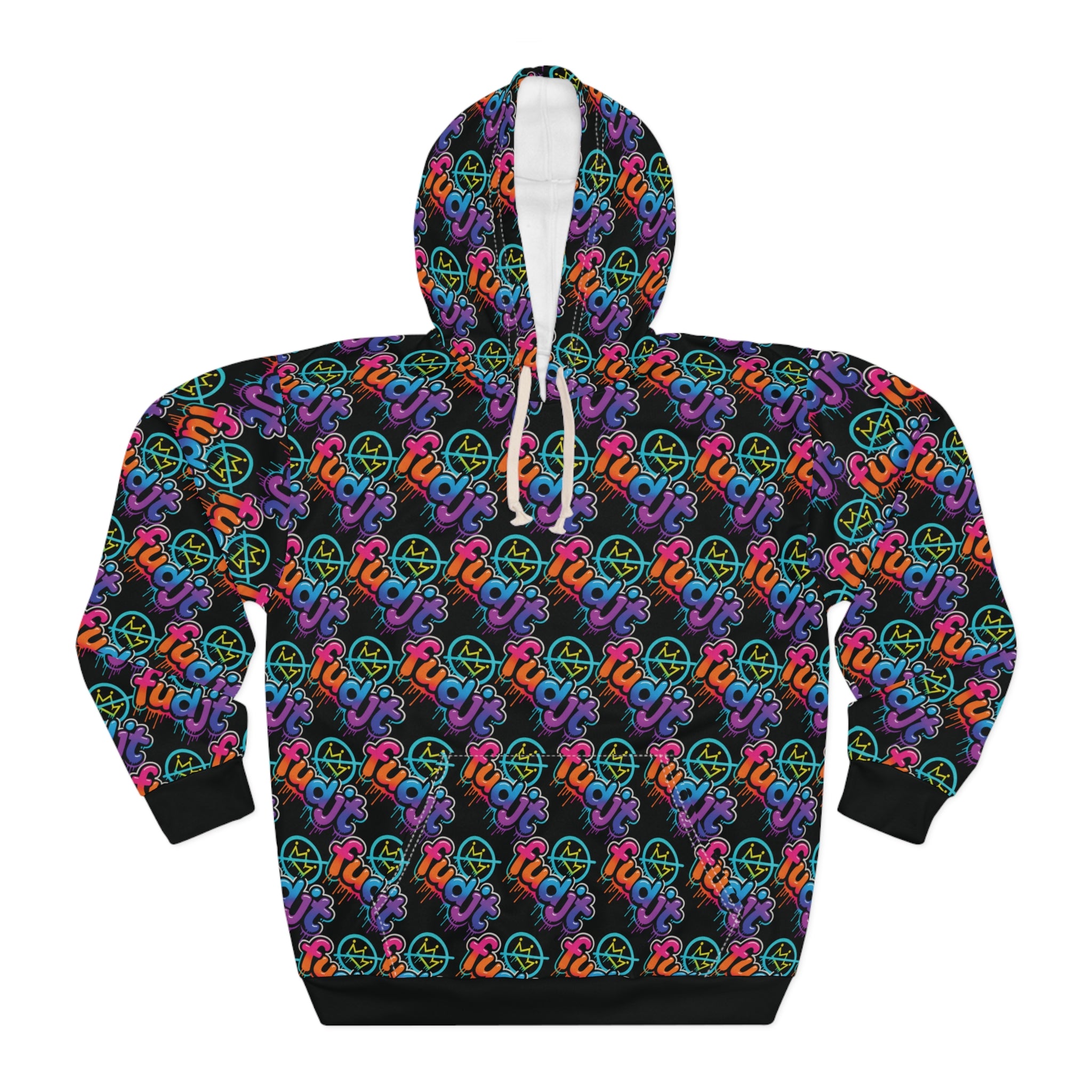 fudjt No Kings Clown Town Hoodie | All Over Black Stagger Lee 5-45