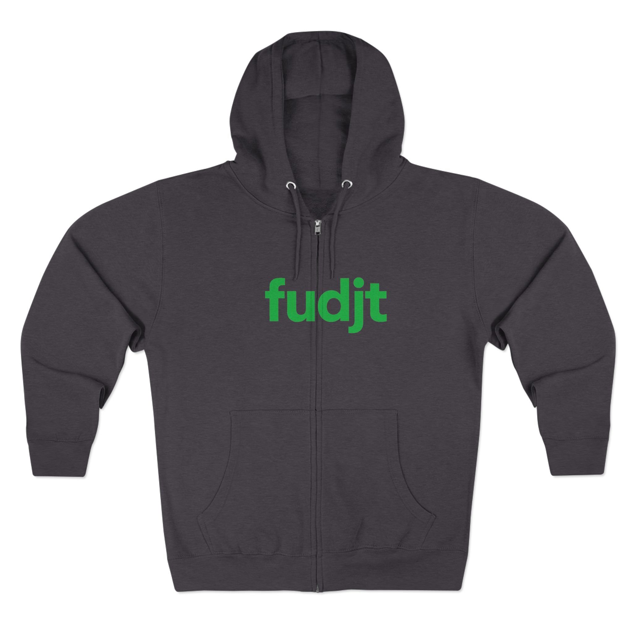 Zip Hoodie with Green fudjt Design | Cozy Everyday Comfort | 8 Colors