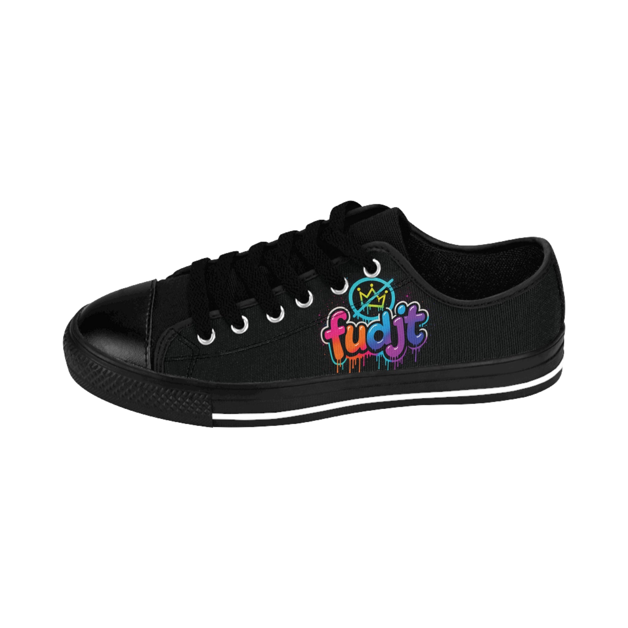 fudjt No Kings Clown Town Street Style Sneakers | Men & Boys Black Low Top