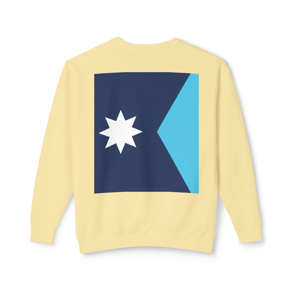 #PrettiGood Crewneck Sweatshirt — Blue Star Graphic Backside, Premium Casual Pullover | 7 Colors